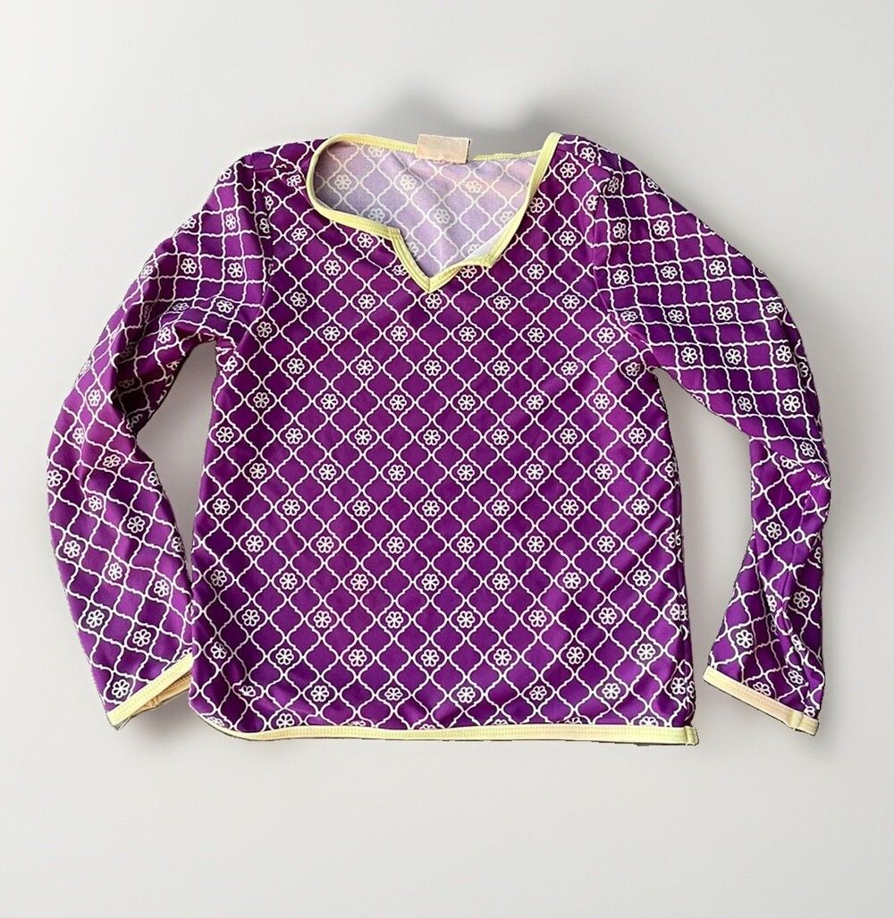 Crazy 8 Girls Purple Rashguard Swim Top Size M 7-8 Long Sleeve